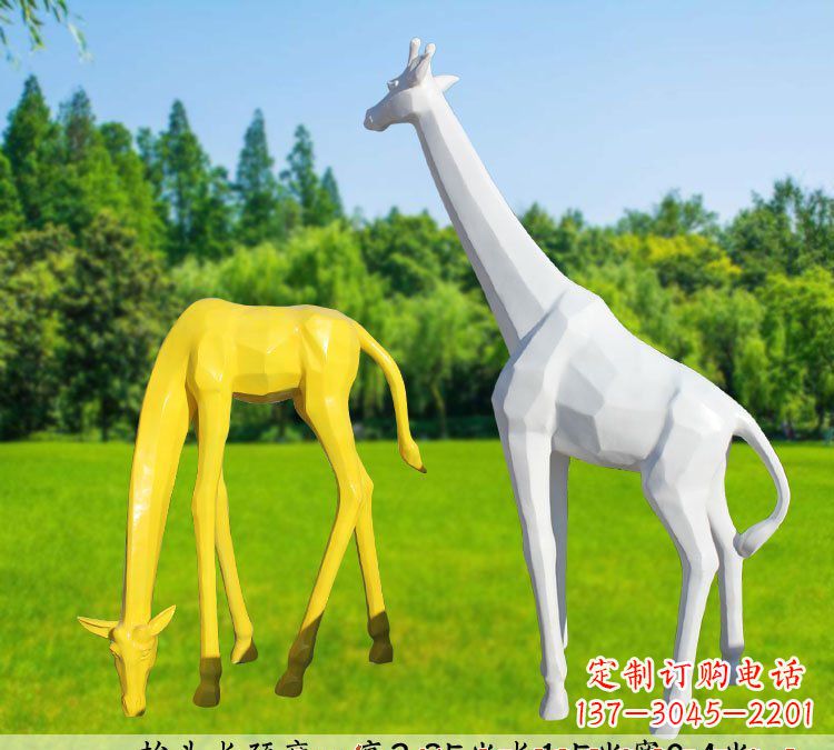 湖南不锈钢长颈鹿雕塑完美结合美丽与耐久