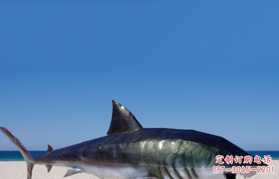 湖南不锈钢鲨鱼海边动物雕塑
