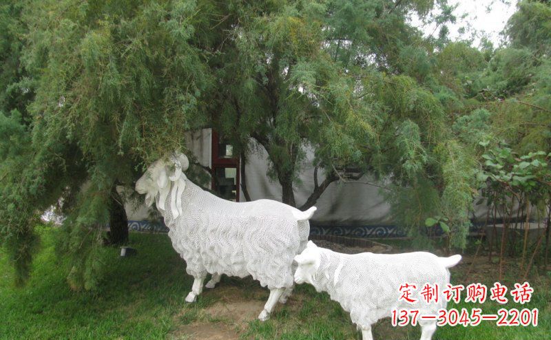 湖南不锈钢山羊动物雕塑