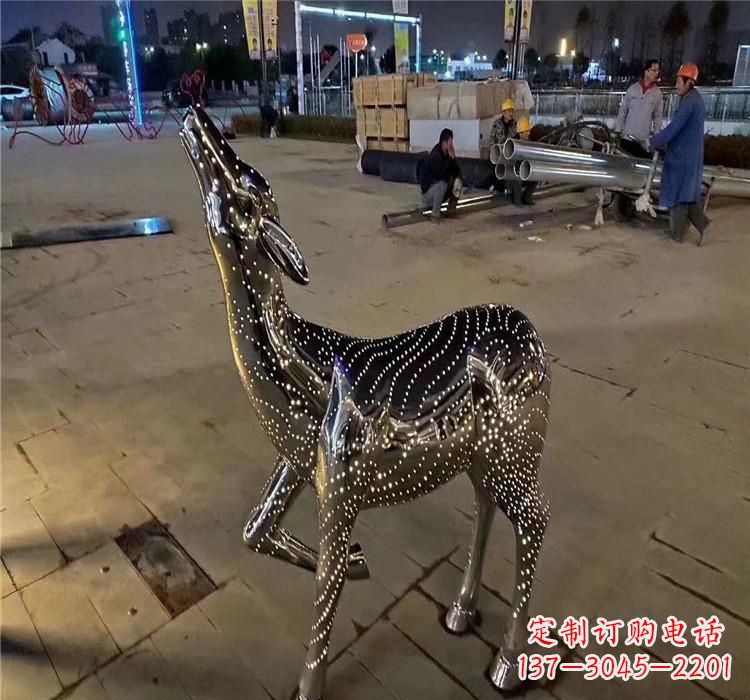 湖南时尚优雅的不锈钢小鹿雕塑