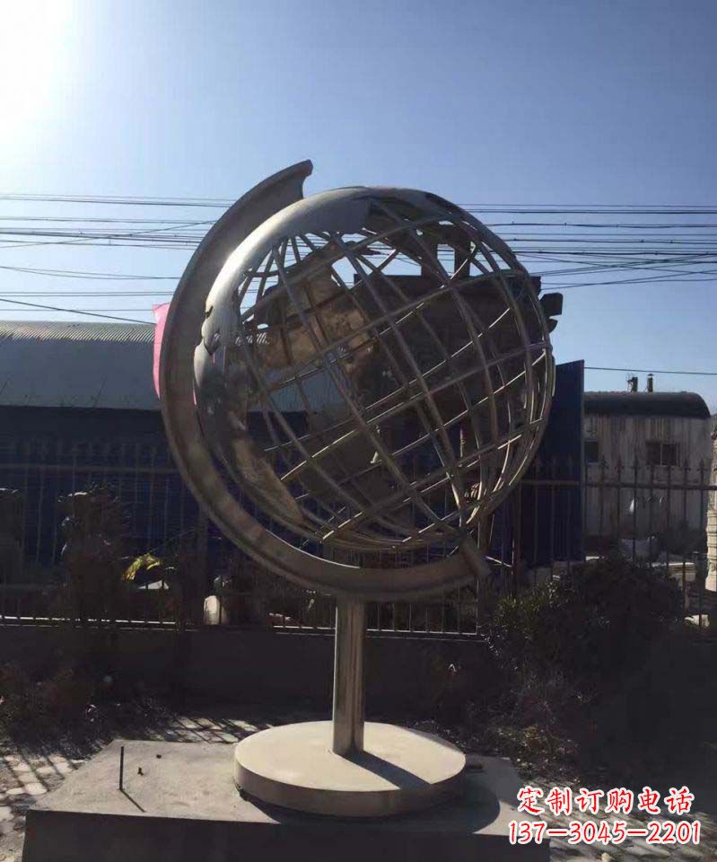 湖南不锈钢地球仪雕塑精美装饰室内空间