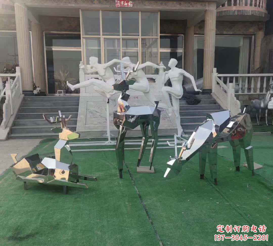 湖南不锈钢售楼部动物小鹿雕塑