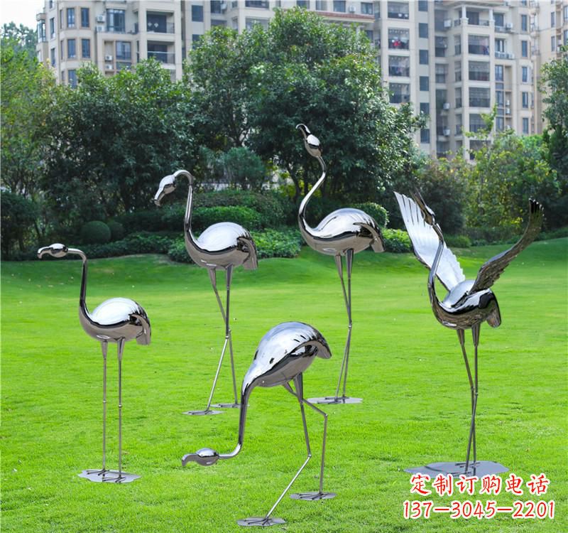 湖南不锈钢售楼部仙鹤雕塑