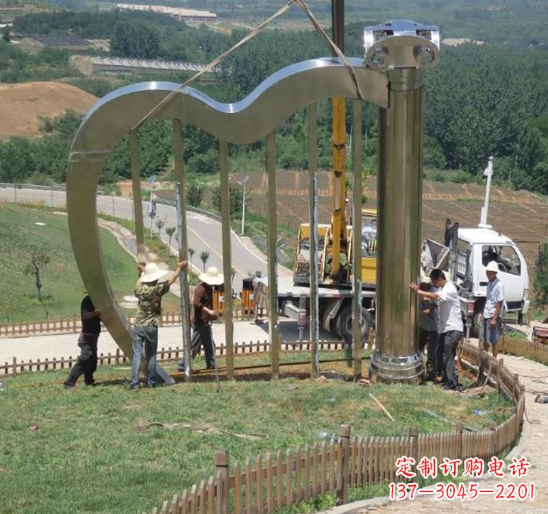 湖南不锈钢竖琴雕塑