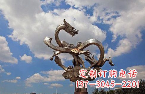 湖南不锈钢双龙戏珠雕塑——千古传说的艺术瑰宝