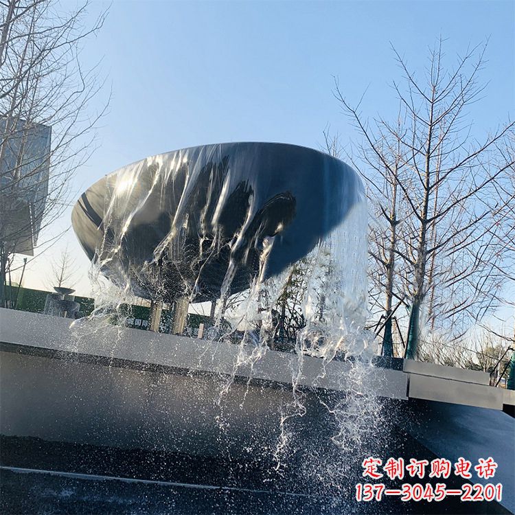 湖南不锈钢水钵瀑布喷泉景观雕塑