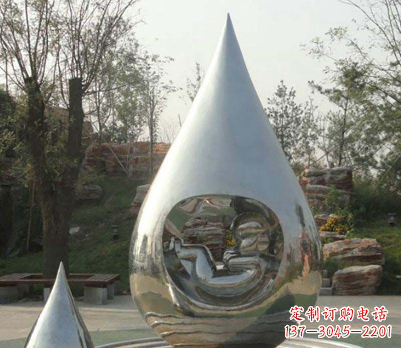 湖南不锈钢水滴雕塑1