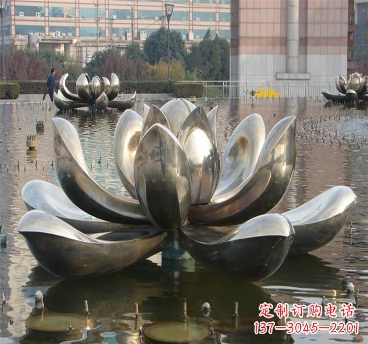 湖南不锈钢水景荷花雕塑质朴之美