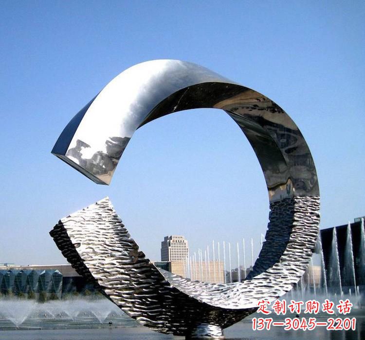湖南不锈钢水景圆环雕塑艺术与美的结合