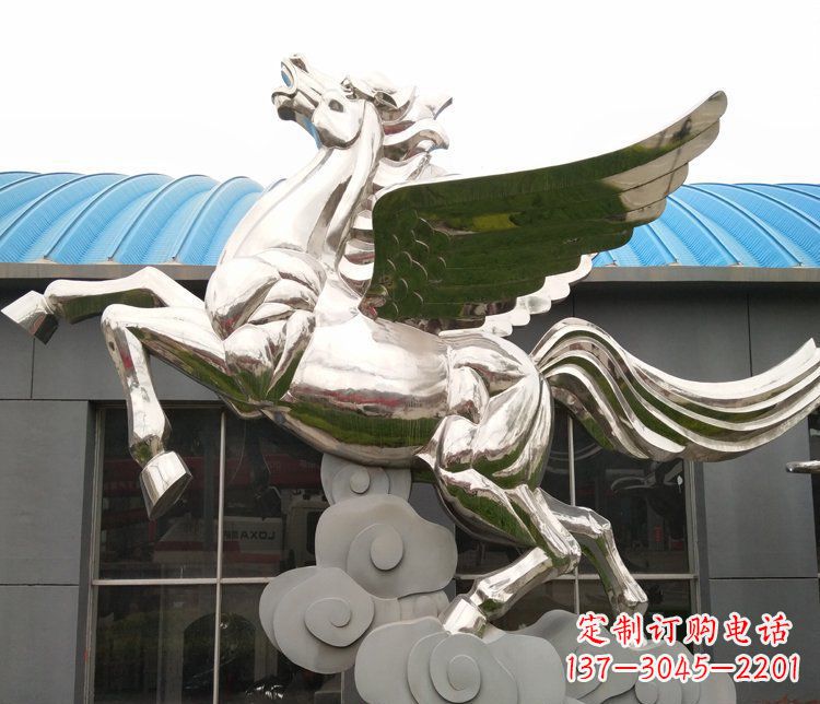 湖南不锈钢踏云的飞马城市雕塑