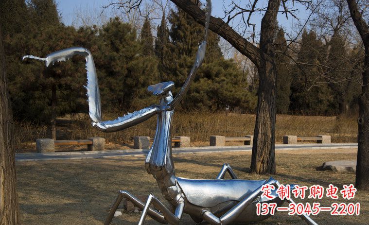湖南不锈钢螳螂园林景观雕塑创意缔造美景