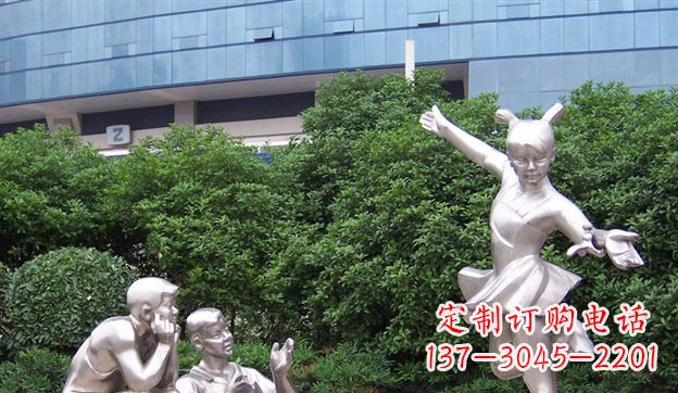 湖南不锈钢踢毽子儿童雕塑