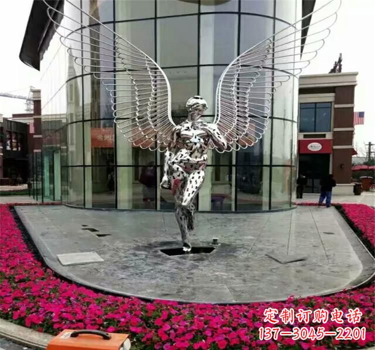 湖南不锈钢天使雕塑传递着爱的美丽