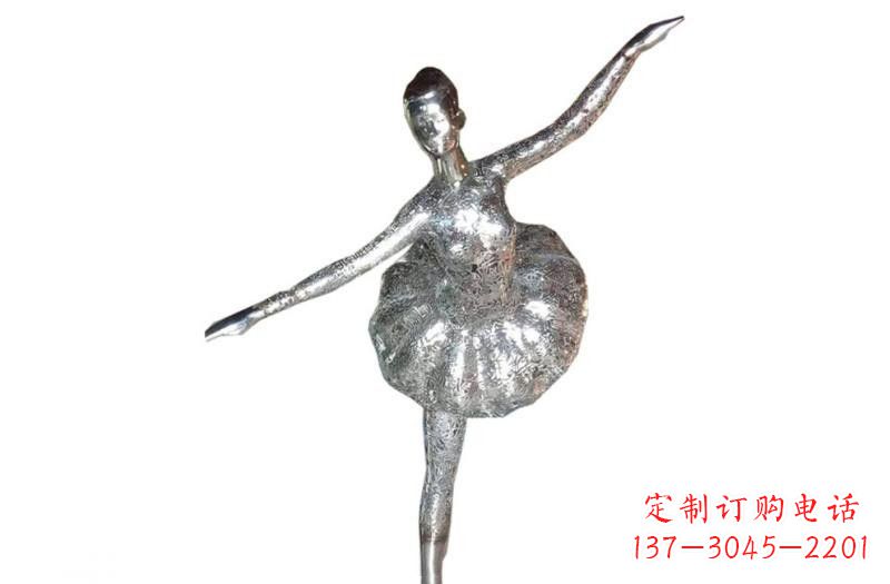 湖南不锈钢跳芭蕾舞女孩雕塑