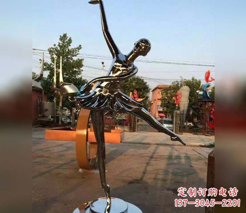 湖南不锈钢跳舞美女雕塑