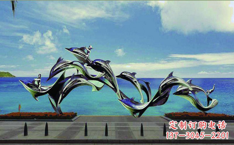 湖南不锈钢海豚广场雕塑——精致而又活泼
