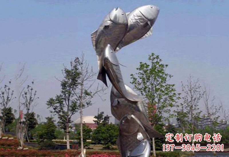 湖南不锈钢跳跃的鲤鱼雕塑