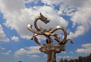 湖南不锈钢双龙戏珠雕塑——千古传说的艺术瑰宝