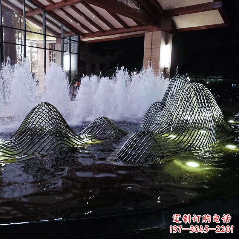 湖南不锈钢铁艺水景假山精美雕塑艺术