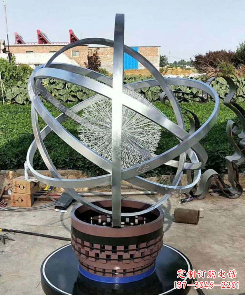 湖南不锈钢铁艺圆环景观雕塑
