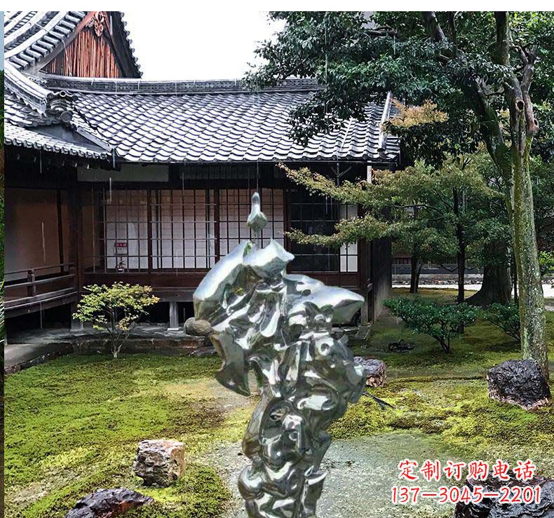 湖南不锈钢庭院抽象太湖石雕塑