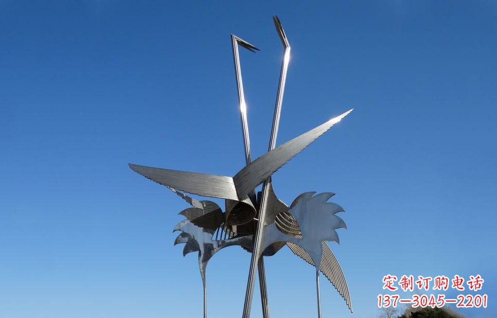 湖南不锈钢鸵鸟抽象动物雕塑