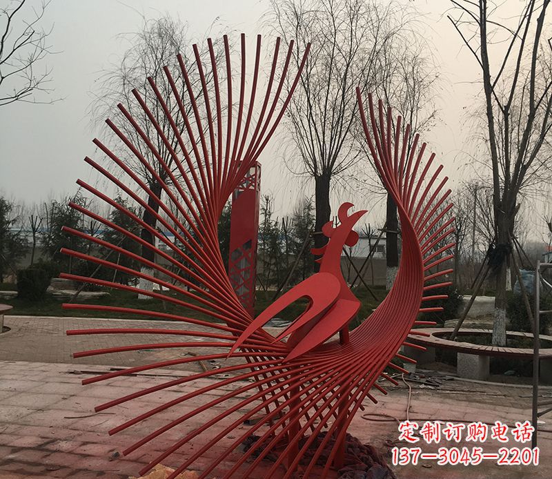 湖南不锈钢网状凤凰雕塑