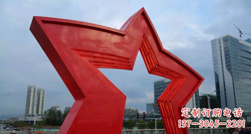 湖南不锈钢五角星拱门广场景观雕塑