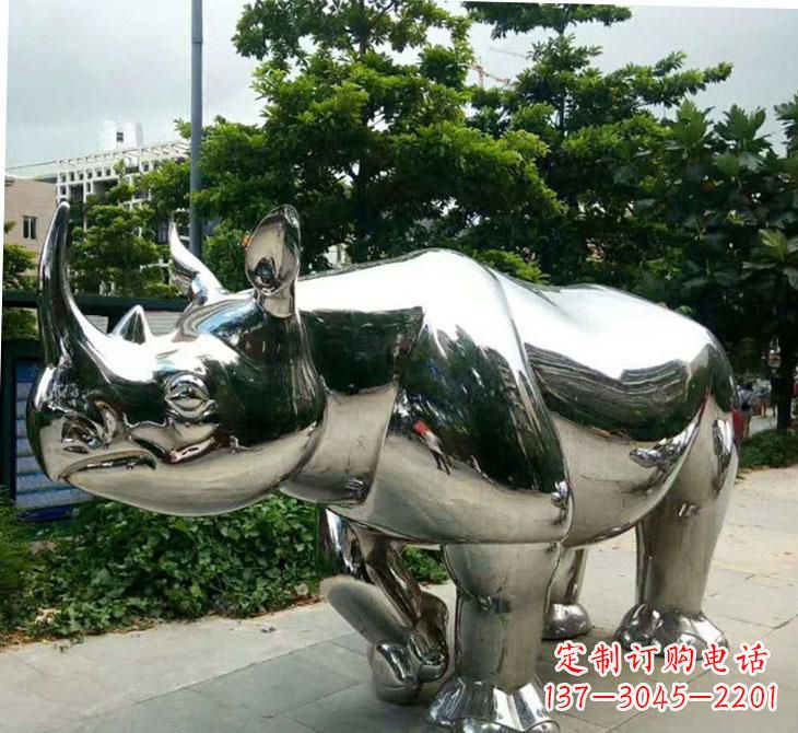 湖南不锈钢犀牛雕塑