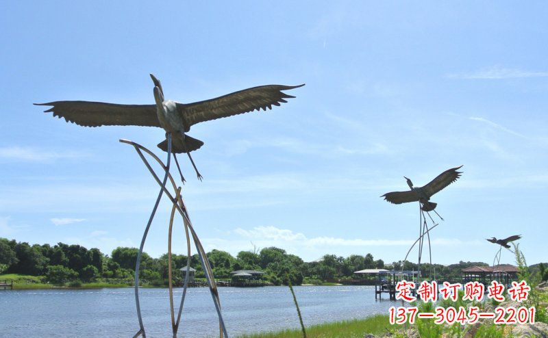 湖南不锈钢仙鹤雕塑 (3)