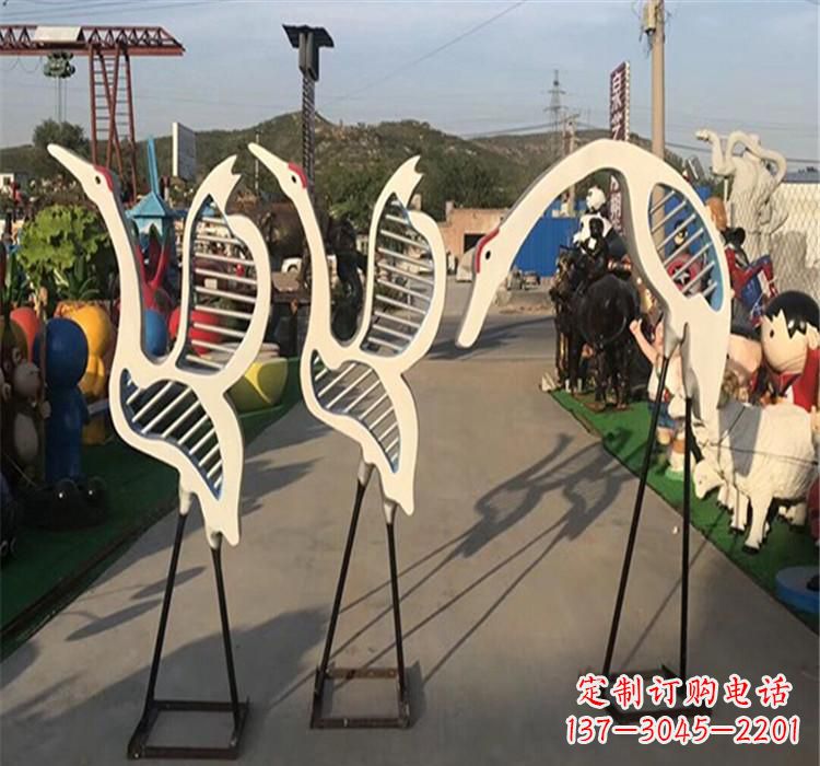 湖南不锈钢仙鹤雕塑 (2)