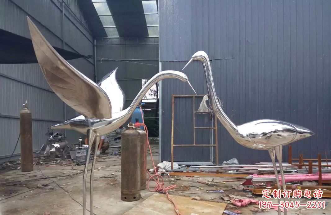 湖南不锈钢仙鹤雕塑传承中国文化