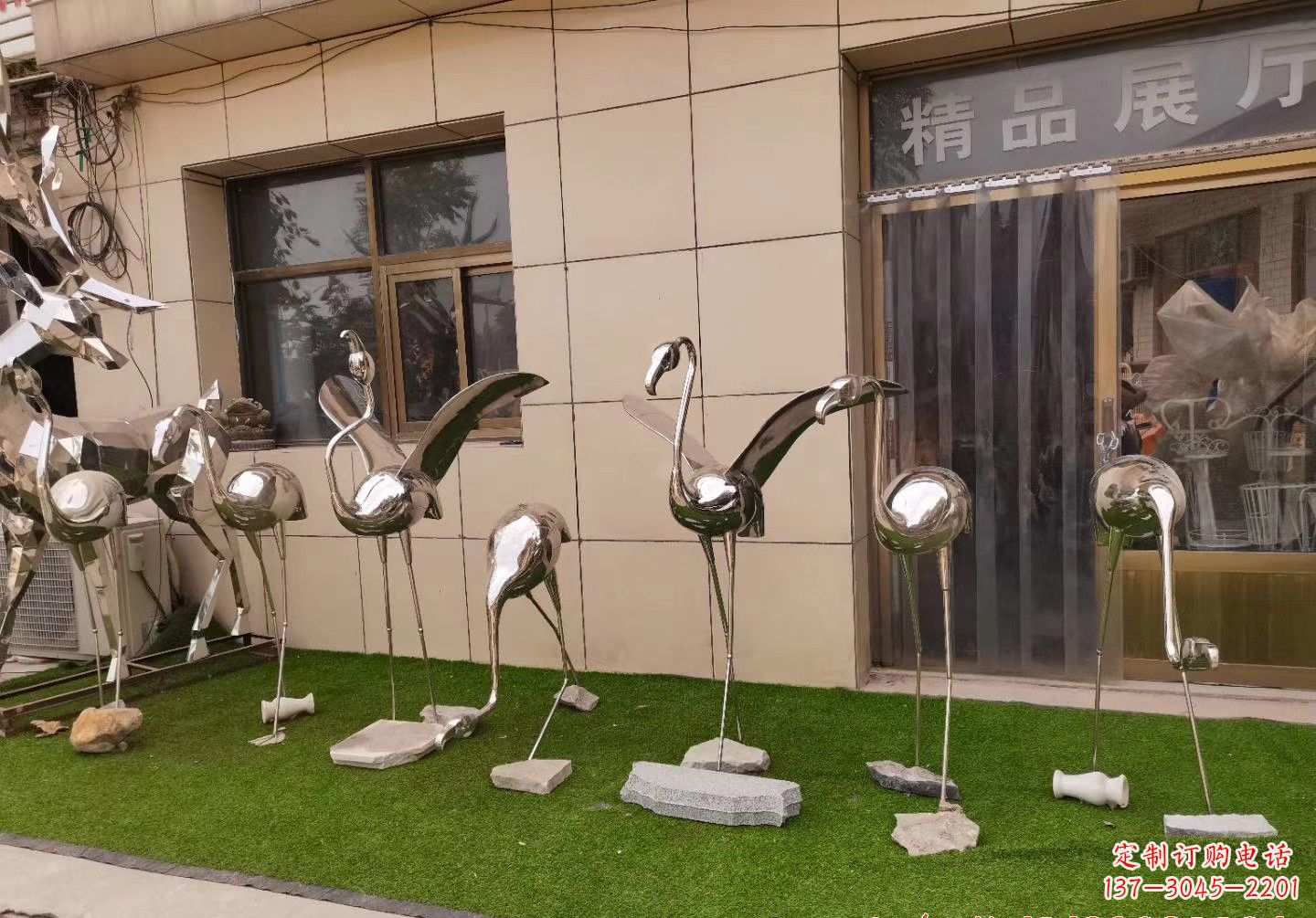 湖南不锈钢仙鹤景观雕塑222
