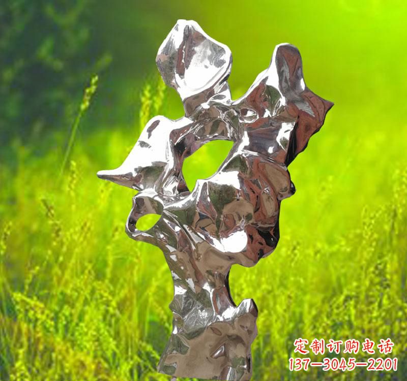 湖南不锈钢现代抽象太湖石雕塑