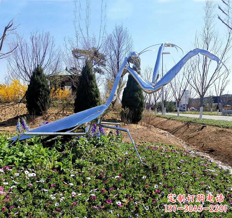 湖南不锈钢现代动物螳螂雕塑