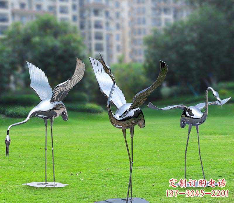 湖南不锈钢祥瑞仙鹤雕塑