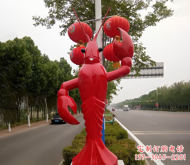 湖南不锈钢小龙虾景观雕塑
