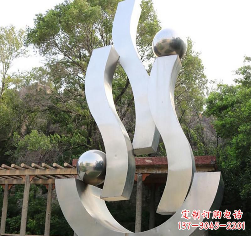 湖南不锈钢小区s型飘带雕塑