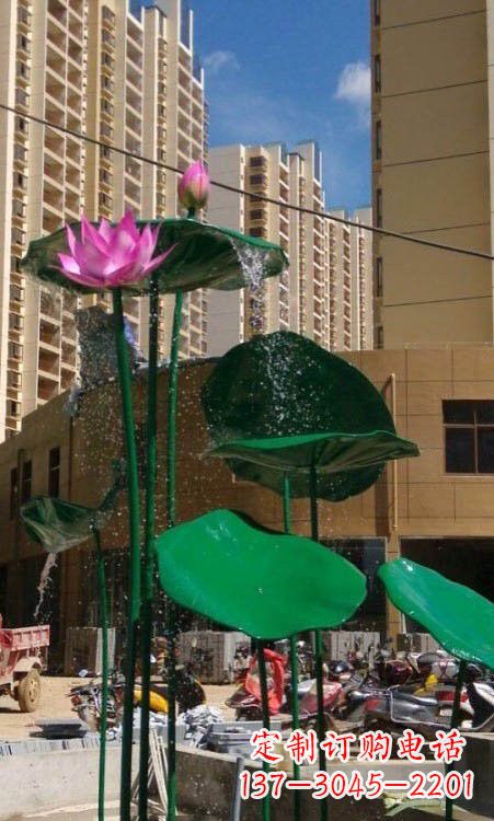 湖南不锈钢小区彩色莲花雕塑