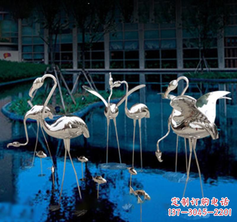 湖南不锈钢小区动物仙鹤雕塑