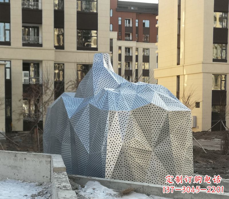 湖南不锈钢小区假山雕塑