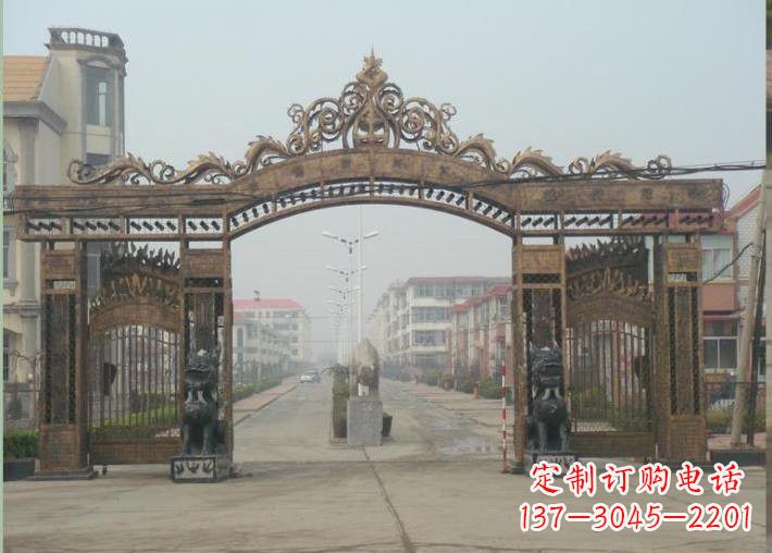 湖南不锈钢小区三门牌坊雕塑