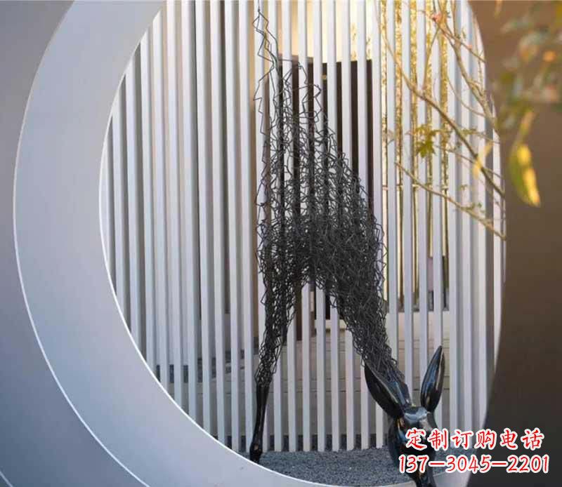 湖南不锈钢小区长颈鹿雕塑