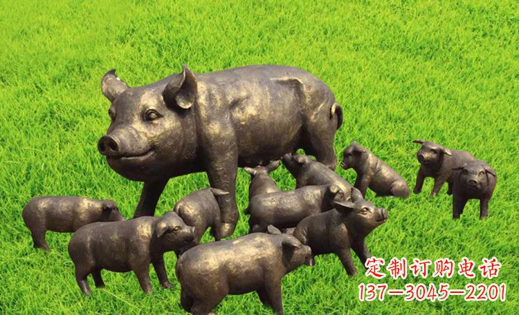 湖南不锈钢小猪公园动物雕塑