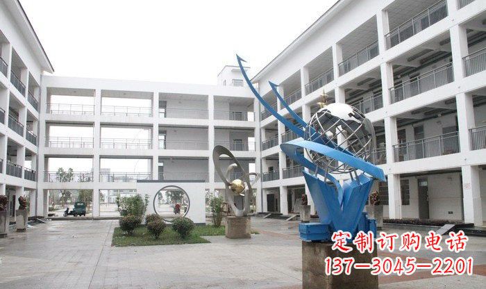 湖南不锈钢地球雕塑缔造美丽的校园