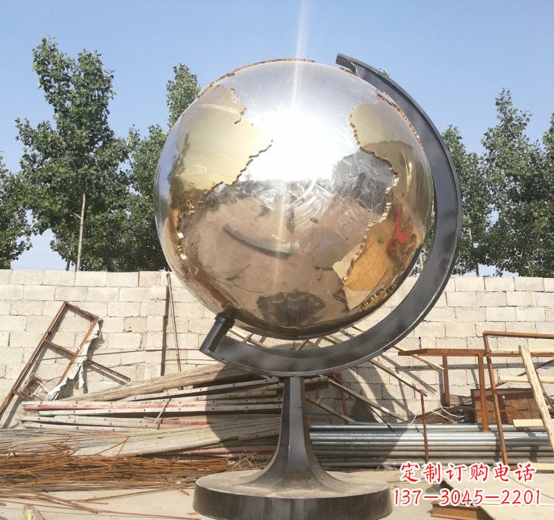 湖南不锈钢校园地球仪雕塑校园精神体现