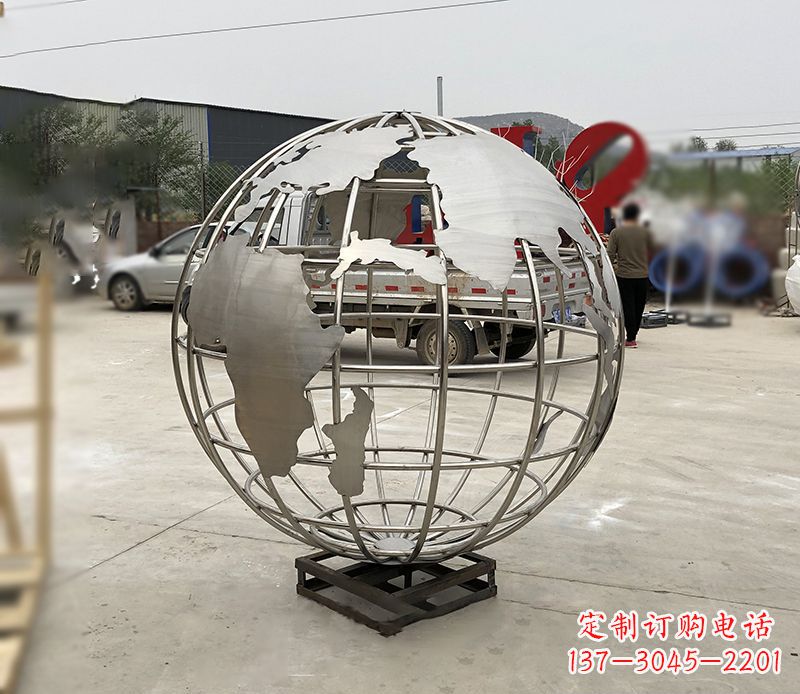 湖南不锈钢校园地球仪雕塑见证地球美景