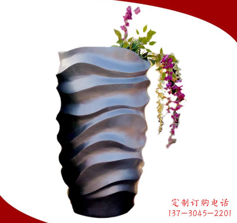 湖南不锈钢校园景观花盆雕塑