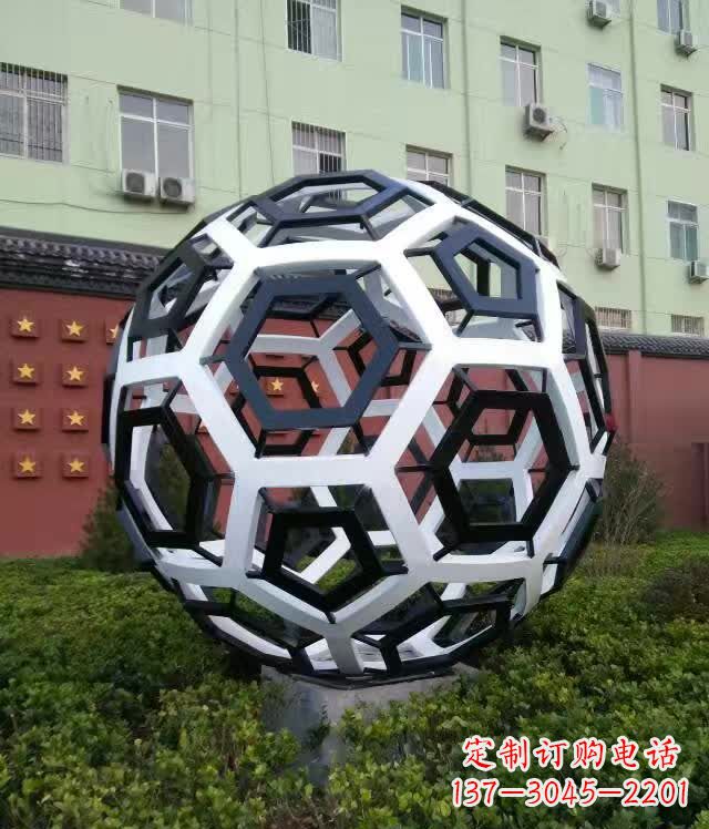 湖南不锈钢足球雕塑缔造校园新风貌