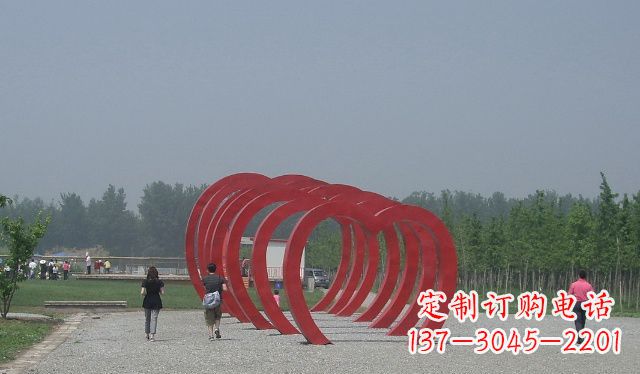 湖南不锈钢心形拱门公园景观雕塑